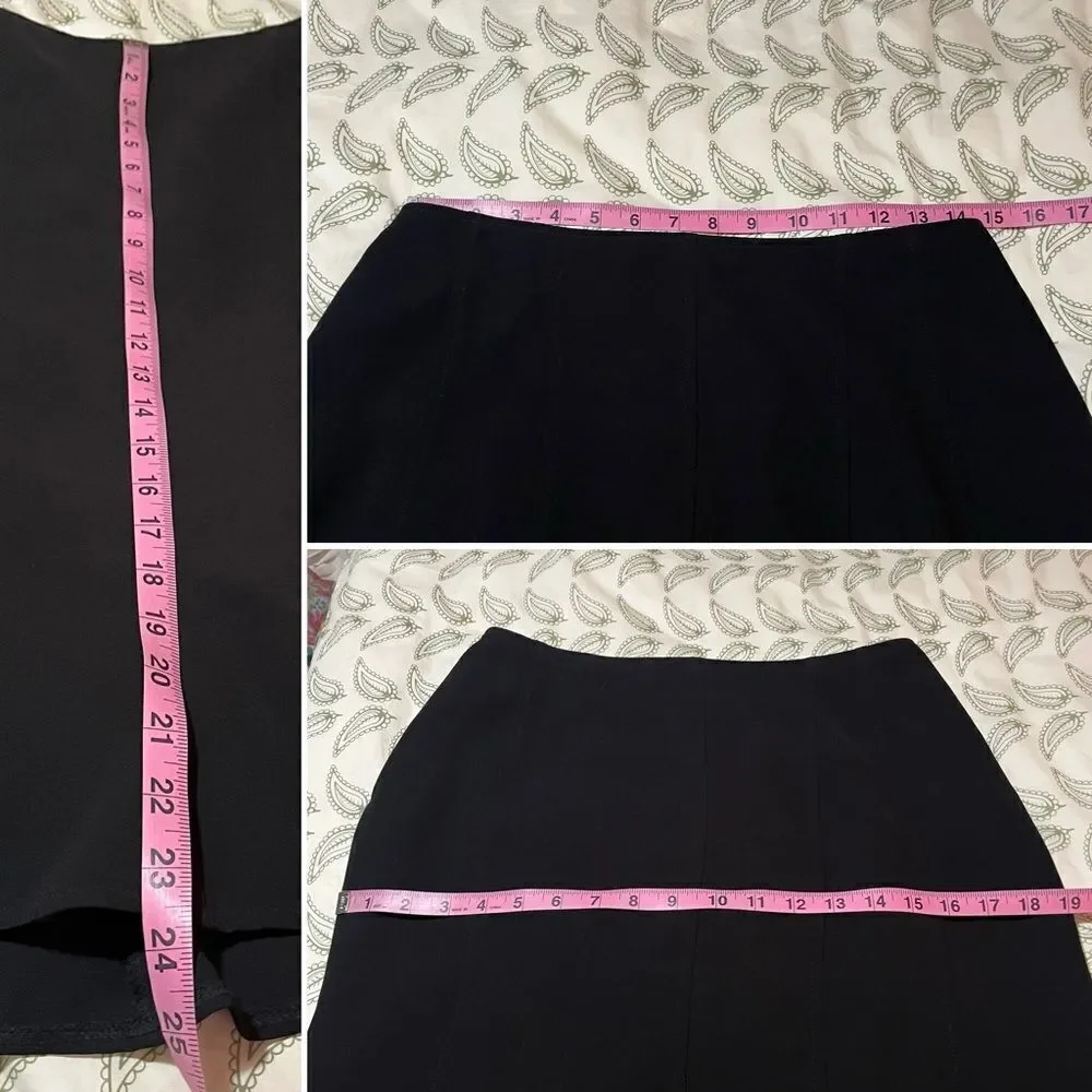 Peck & Peck Black Flared Knee Length Skirt Work Careerwear 8 - Picture 10 of 10